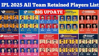 IPL 2025 50 Players Retention List 🔥  IPL 2025 Retained Players List [upl. by Eirffej]