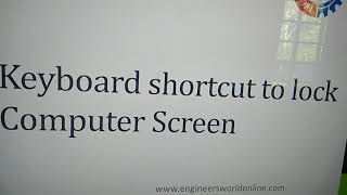 Keyboard Shortcut to Lock Computer Screen [upl. by Abner]