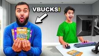 Donating VBUCKS To My Little Brother While He Streams Fortnite [upl. by Janaya]