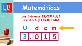 Los Números DECIMALES LECTURA y ESCRITURA ✔👩‍🏫 PRIMARIA [upl. by Laure]