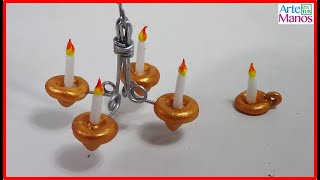 🔴Cómo hacer un CANDELABRO MINIATURA en porcelana fría paso a paso Arte en Tus Manos [upl. by Ainitsirc816]