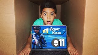 MAILING MY 5 YEAR OLD LITTLE BROTHER IN A CARDBOARD BOX WHILE PLAYING FORTNITE  MAILING CHALLENGE [upl. by Loginov]