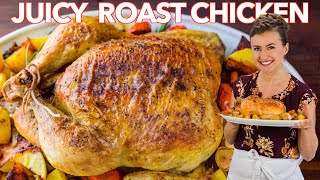 Juicy ROAST CHICKEN RECIPE  How To Cook a Whole Chicken [upl. by Lekar]