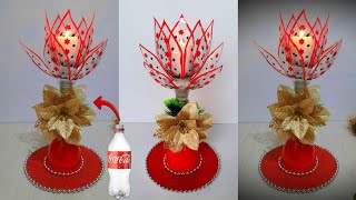 CANDELABRO NAVIDEÑO HECHO CON BOTELLAS PLASTICAS🕯️Portavelas  Ideas de Manualidades para Navidad [upl. by Millar198]