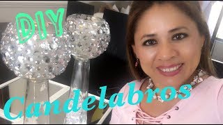 COMO HACER LUJOSOS CANDELABROS DE CRISTAL GLASS CANDLE HOLDER [upl. by Claudia463]