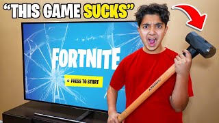 Kid Breaks TV After Losing In Fortnite [upl. by Nwahsram574]