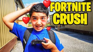 My Little Brother Plays Fortnite With His Summer School Crush [upl. by Ailgna]