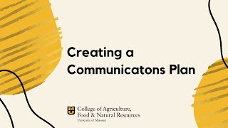 Creating a Communications Plan [upl. by Ellard]