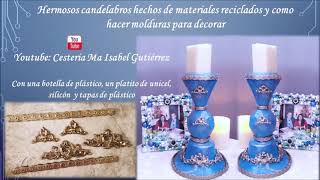 Candelabros con materiales reciclados Como hacer molduras Chandelier with recycled materials [upl. by Clarissa]