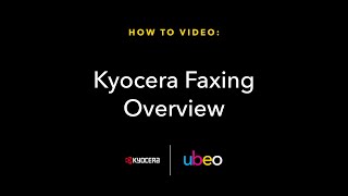 Kyocera Faxing Overview [upl. by Ozzy589]