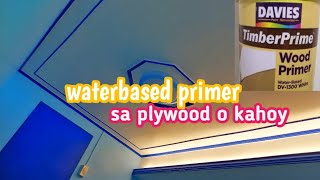 tips sa pagpintura ng interior plywood ceiling gamit ang waterbased wood primer [upl. by Eelahs]