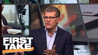 Geno Auriemma relieved UConns 111game winning streak ended  First Take  ESPN [upl. by Amena188]