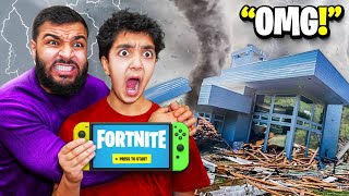 A TORNADO HIT OUR HOUSE while playing fortnite [upl. by Christi]